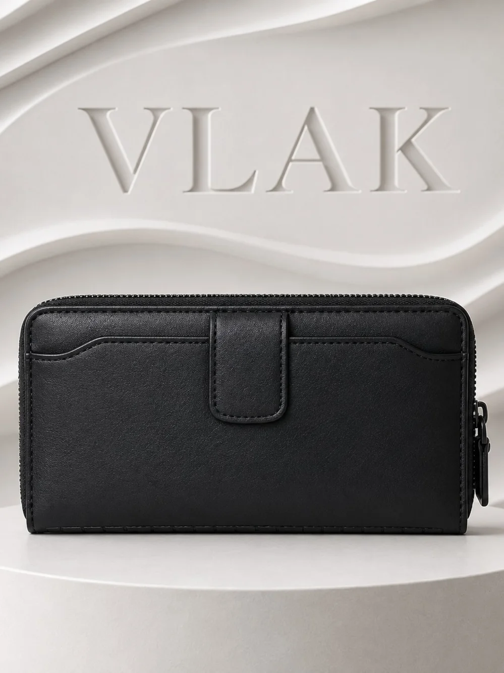 Badgley Mischka Black Quilted Zip Around Wallet with Cell Phone Pocket